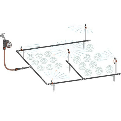 Комплект для поливу Gardena Micro-Drip-System клумб та грядок площею до 60 м2 (13450-20.000.00) Комплект для поливу Gardena Micro-Drip-System клумб та грядок площею до 60 м2 (13450-20.000.00)