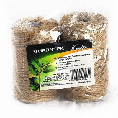 Шпагат джутовий Gruntek Jute twine 2 мм 100м 2 шт 295203200