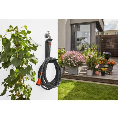 Набір шланг GARDENA Liano садовий текстильний 13 мм 1/2" 15 м із тримачем TapFix(18595-20.000.00)