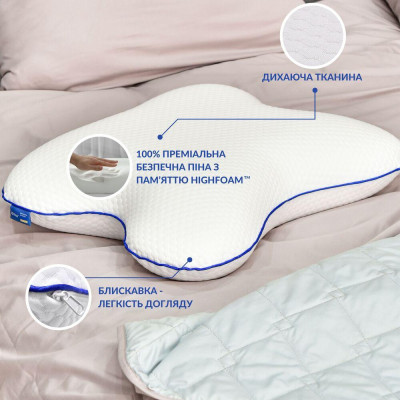 Подушка ортопедична MEMORY FOAM IDEIA метелик 58х50х12 см з ефектом пам'яті ( 8-35537 ) Подушка ортопедична MEMORY FOAM IDEIA метелик 58х50х12 см з ефектом пам'яті ( 8-35537 )