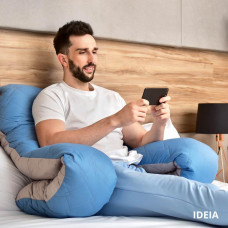 Подушка П-подібна для сну та відпочинку стьобана IDEIA 140х75х20 см, U-shape, з наволочкою на блискавці, антиалергенна ( 8-33724*003 )