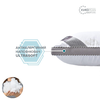 Подушка для сну Classica Soft однокамерна антиалергійна з аналогом лебединого пуху ТМ IDEIA 50х70 см ( 8-31804*001 )