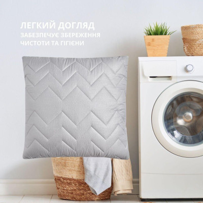 Подушка NORDIC COMFORT+ IDEIA 70х70 см чохол стьобаний зі змійкою антиалергенне волокно сіра ( 8-34695*002 )
