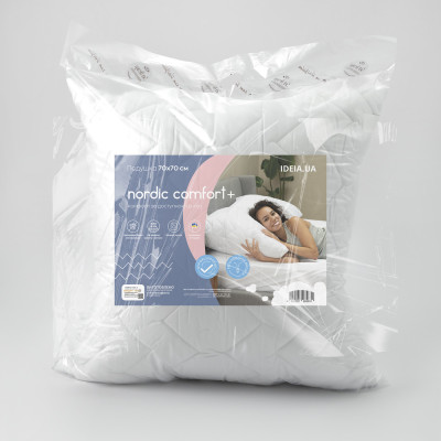 Подушка NORDIC COMFORT+ ТМ IDEIA 70х70 см із блискавкою біла ( 8-34695*001 )