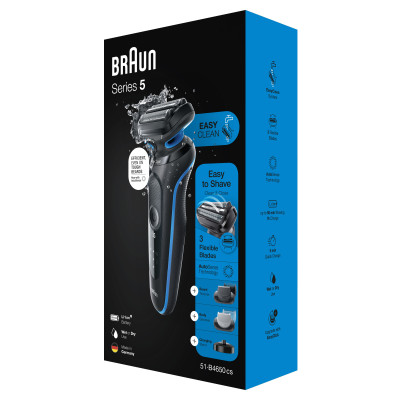 Електрична бритва Braun Series 5 51-B4650cs Black/Blue Електрична бритва Braun Series 5 51-B4650cs Black/Blue