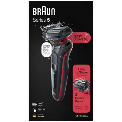 Електробритва Braun Series 5 51-R1000s Black/Red Електробритва Braun Series 5 51-R1000s Black/Red
