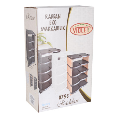Етажерка для взуття Violet House Еко Black Ротанг