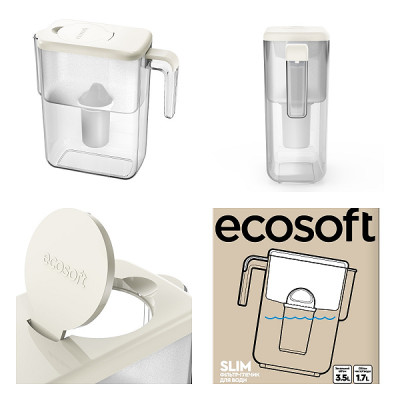 Фільтр-глечик Ecosoft Slim айворі