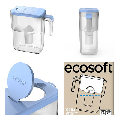 Фільтр-глечик Ecosoft Slim блакитний Фільтр-глечик Ecosoft Slim блакитний