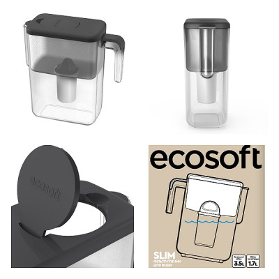 Фильтр-кувшин Ecosoft Slim графитовый