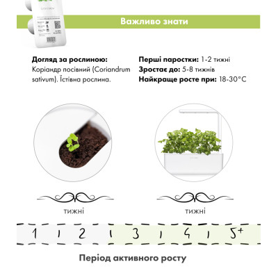 Картридж для розумної фермы Click&Grow, Коріандр Картридж для розумної фермы Click&Grow, Коріандр