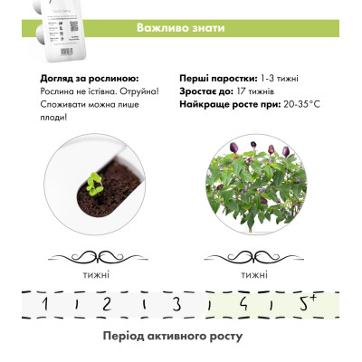 Картридж для розумної фермы Click&Grow, Фіолетовий перець Чилі