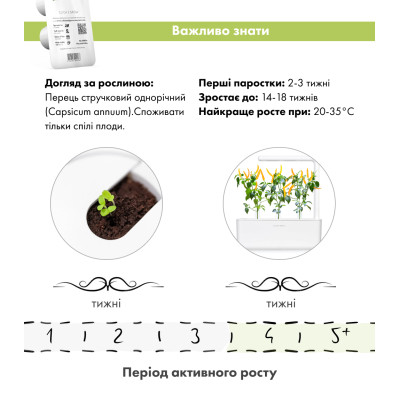 Картридж для умной фермы Click&Grow, жовтий перець чилі