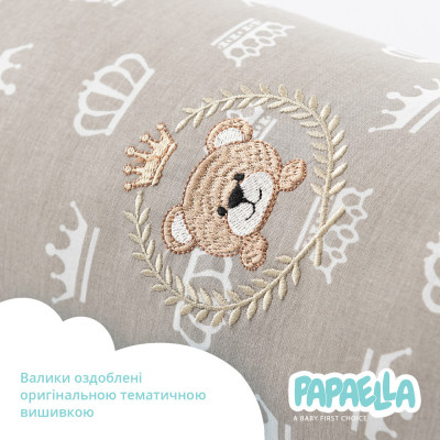 Бортик захисний мультифункціональний в ліжечко ТM PAPAELLA 60х15 см, 120х15 см корона м'ята/беж ( 8-34533*004 ) Бортик захисний мультифункціональний в ліжечко ТM PAPAELLA 60х15 см, 120х15 см корона м'ята/беж ( 8-34533*004 )