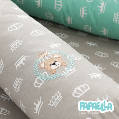 Бортик захисний мультифункціональний в ліжечко ТM PAPAELLA 60х15 см, 120х15 см корона м'ята/беж ( 8-34533*004 ) Бортик захисний мультифункціональний в ліжечко ТM PAPAELLA 60х15 см, 120х15 см корона м'ята/беж ( 8-34533*004 )