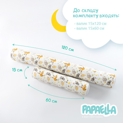 Бортик захисний мультифункціональний в ліжечко ТM PAPAELLA 60х15 см, 120х15 см обіймашки ( 8-34533*005 ) Бортик захисний мультифункціональний в ліжечко ТM PAPAELLA 60х15 см, 120х15 см обіймашки ( 8-34533*005 )