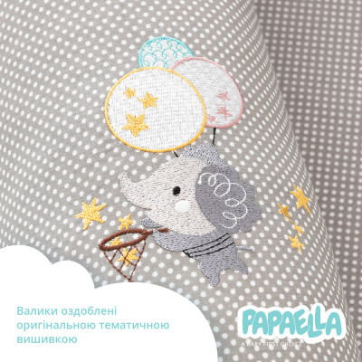 Бортик захисний у ліжечко мультифункціональний ТM PAPAELLA 60х15 см, 120х15 см зірка/горошок сірий ( 8-34533*002 ) Бортик захисний у ліжечко мультифункціональний ТM PAPAELLA 60х15 см, 120х15 см зірка/горошок сірий ( 8-34533*002 )