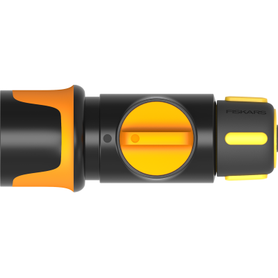 Конектор для шланга Fiskars з механізмом ВКЛ/ВИМК 9мм (3/8") (1027085)