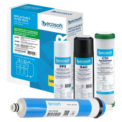 Улучшенный комплект картриджей Ecosoft 1-2-3 AQUAGREEN + мембрана