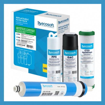 Улучшенный комплект картриджей Ecosoft 1-2-3 AQUAGREEN + мембрана