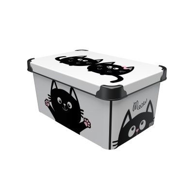 Контейнер Qutu Style Box Meow Black, 10 л