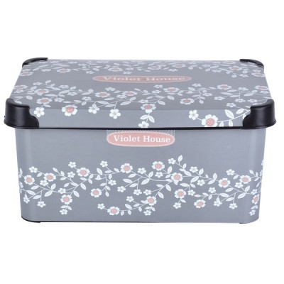 Контейнер Violet House 0647 Decor Antrasit Flower з/кр. 10 л