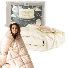 Ковдра WOOLLY вовняна IDEIA зимова 200х220 см, вовна, тепла ковдра, натуральна, овеча вовна, супер тепле ( 8-34176 )