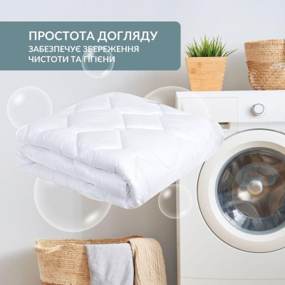 Ковдра ДобраНіч IDEIA 200х220 см всесезонна антиалергенна щіл. 300 г/м2 біла ( 8-35579*001 )