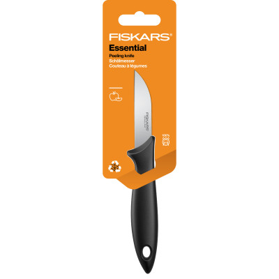 Кухонний ніж Fiskars Essential для чищення овочів 7 см Black 1065580 Кухонний ніж Fiskars Essential для чищення овочів 7 см Black 1065580