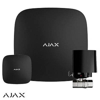 Комплект сигнализации Ajax с 1 краном WaterStop 1/2" Ajax Hub2 + LeaksProtect Черный