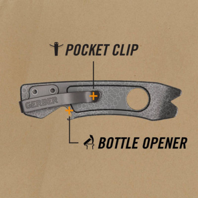 Мультитул брелок відкривачка Gerber Chonk Micarta - Graphite 31-004144 (1064440)