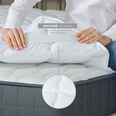Наматрацник стьобаний Comfort пл 250 з гумками по кутках TM IDEIA 80х190 см білій ( 8-10999*001 )
