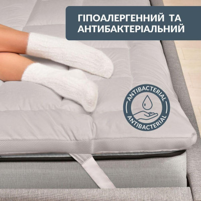 Наматрацник IDEIA ДАБЛ з резинками по кутках 160x200 см захисний антиалергенний супер щільний сірий ( 8-34669*001 ) Наматрацник IDEIA ДАБЛ з резинками по кутках 160x200 см захисний антиалергенний супер щільний сірий ( 8-34669*001 )