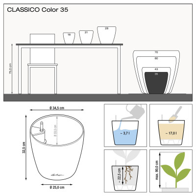 Вазон Lechuzа Classico Color 35, песочно-коричневый