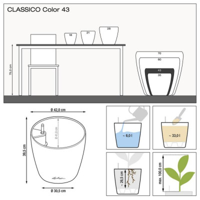 Вазон Lechuzа Classico Color 43, білий