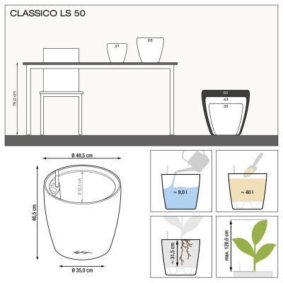 Вазон Lechuzа Classico Premium LS 50, кава-металік Вазон Lechuzа Classico Premium LS 50, кава-металік