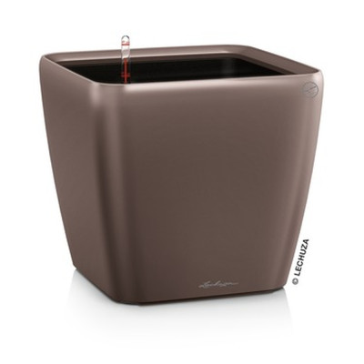 Вазон Lechuzа Quadro Premium LS 43, кофе-металлик