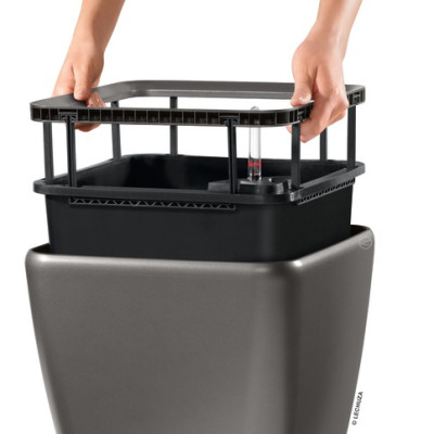 Вазон Lechuzа Quadro Premium LS 43, антрацит