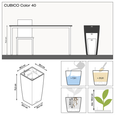 Вазон Lechuzа Cubico color 40, мускат Вазон Lechuzа Cubico color 40, мускат