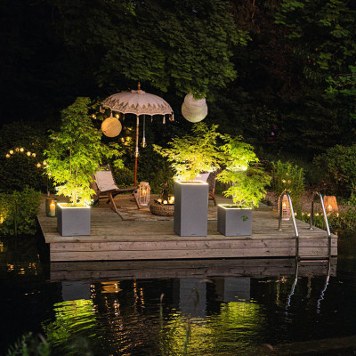 Вазон CANTO Stone 30 high Led (кварцовий білий) Вазон CANTO Stone 30 high Led (кварцовий білий)