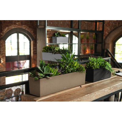 Вазон Lechuza Balconera Stone 80, пісочно-бежевий