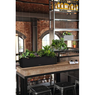 Вазон Lechuza Balconera Stone 80, графітово-чорний