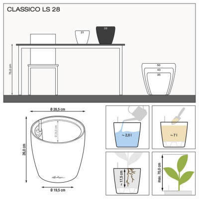 Вазон Lechuza Classico Premium LS 28, кофе-металлик