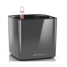 Вазон Lechuza Cube Glossy 14, антрацит