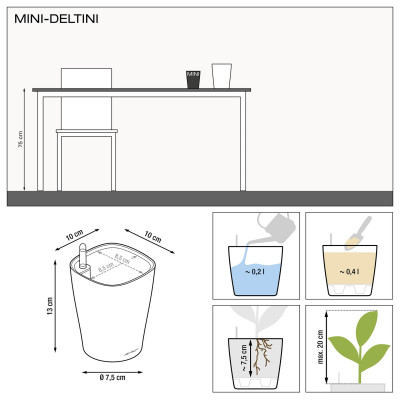 Вазон Lechuza Mini-Deltini Premium, білий