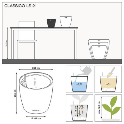 Вазон Lechuza Classico Premium LS 21, кофе-металлик