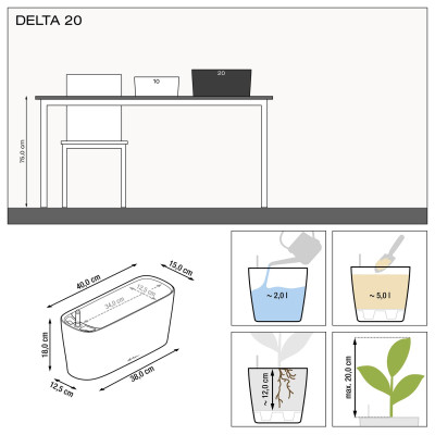 Вазон Lechuza Delta Premium 20, еспрессо Вазон Lechuza Delta Premium 20, еспрессо