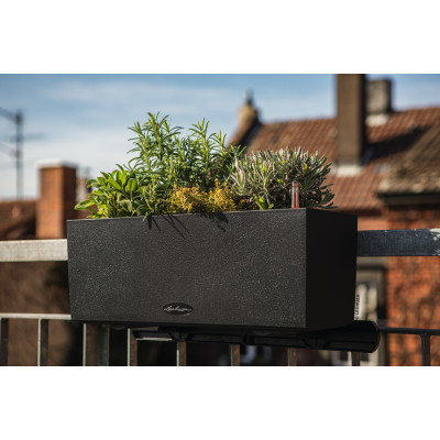 Вазон Lechuza Balconera Stone 50, графітово-чорний