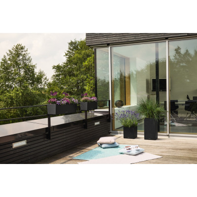 Вазон Lechuza Balconera Stone 50, графітово-чорний