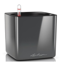 Вазон Lechuza Cube Glossy 16, антрацит